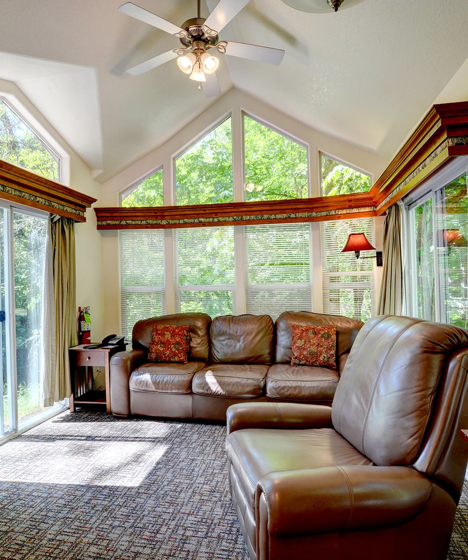 Living space of one of the Tuck Away cottages